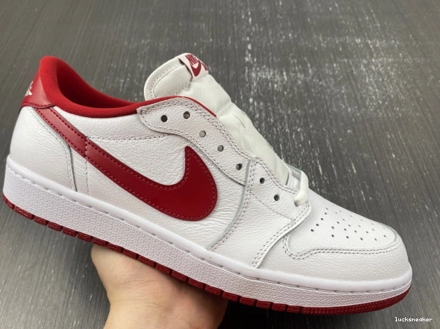 Rep LUCY Red Varsity 705329-101 Retro Low Jordan 1 White 0704